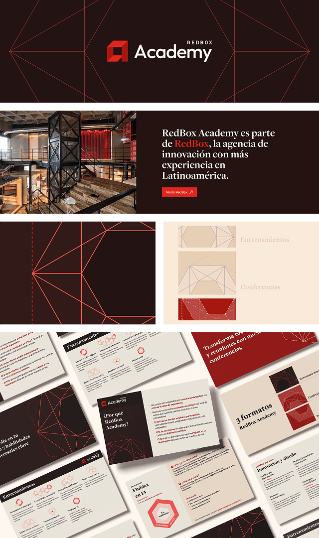 Overview of the logo and brand applications for the final result