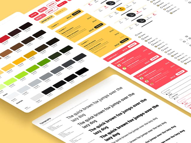 Figma components and styles for colors and typography