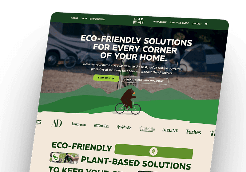 Gear Hugger ecommerce experience — hero image