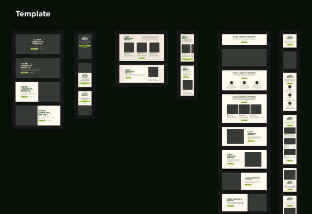 Different section templates with consideration for mobile and web sizes